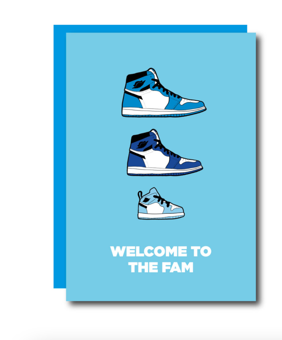 Welcome To The Fam (blue) Greeting Card