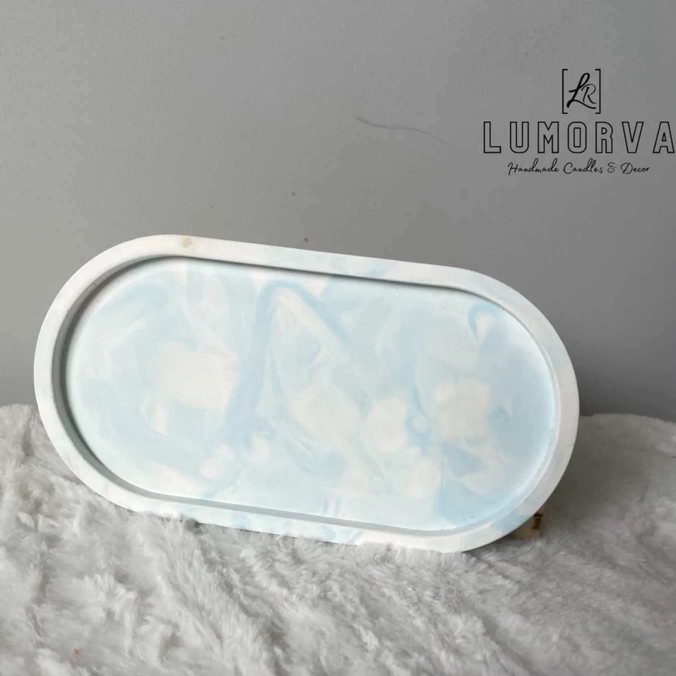 Sky Blue Marble Tray – Trays By Lumorva