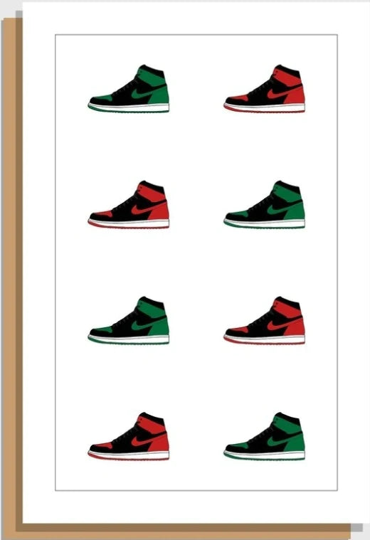 Jordan 1s X-mas Edition Greeting Card
